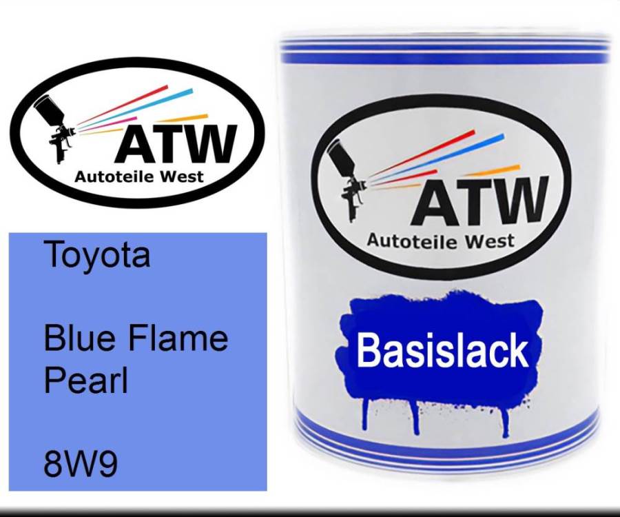 Toyota, Blue Flame Pearl, 8W9: 1L Lackdose, von ATW Autoteile West.